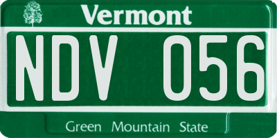 VT license plate NDV056