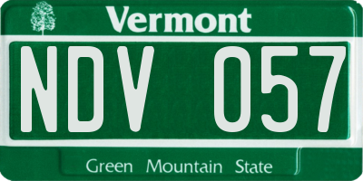 VT license plate NDV057