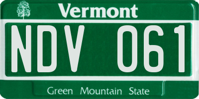 VT license plate NDV061