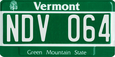 VT license plate NDV064