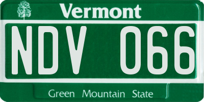 VT license plate NDV066