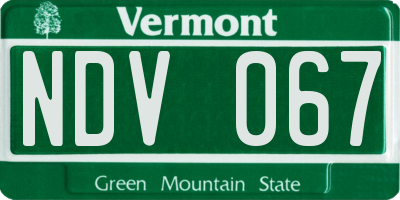 VT license plate NDV067