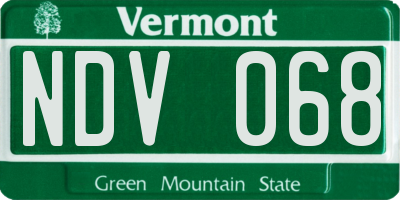 VT license plate NDV068