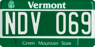 VT license plate NDV069