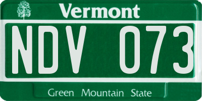 VT license plate NDV073