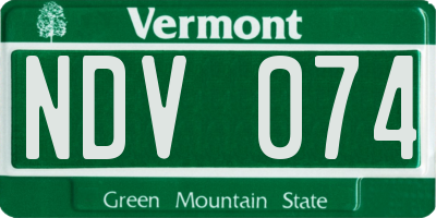 VT license plate NDV074
