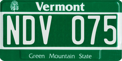 VT license plate NDV075