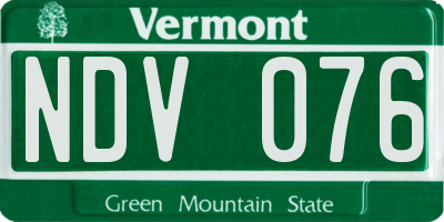VT license plate NDV076