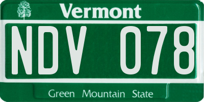 VT license plate NDV078