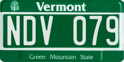VT license plate NDV079