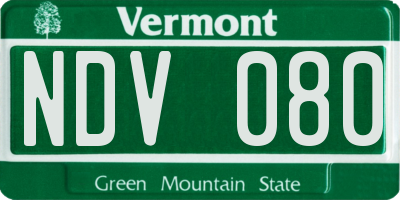 VT license plate NDV080