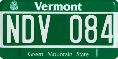 VT license plate NDV084