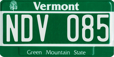VT license plate NDV085