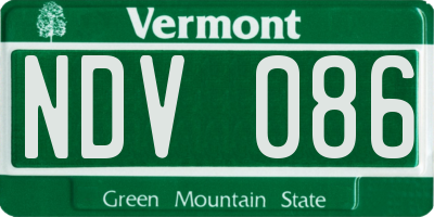 VT license plate NDV086