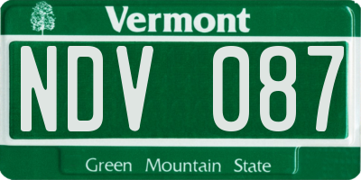 VT license plate NDV087