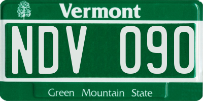 VT license plate NDV090