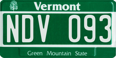 VT license plate NDV093