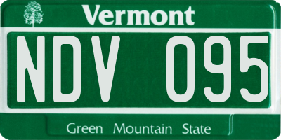 VT license plate NDV095