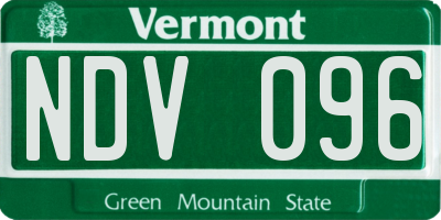 VT license plate NDV096