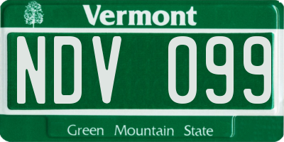 VT license plate NDV099
