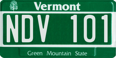 VT license plate NDV101