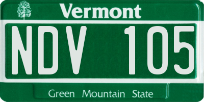 VT license plate NDV105