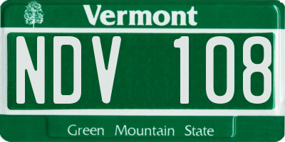VT license plate NDV108