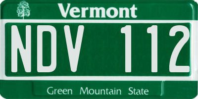 VT license plate NDV112