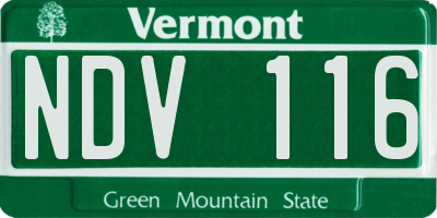 VT license plate NDV116