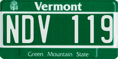 VT license plate NDV119