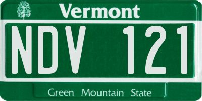 VT license plate NDV121