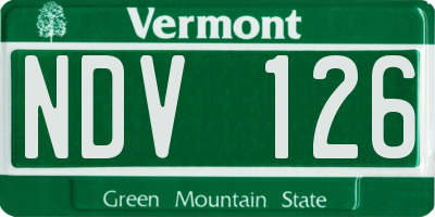VT license plate NDV126