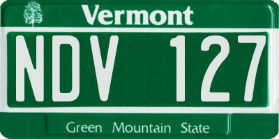 VT license plate NDV127