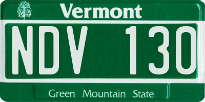 VT license plate NDV130