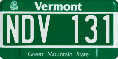 VT license plate NDV131