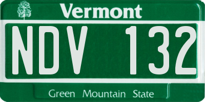 VT license plate NDV132