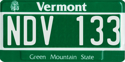 VT license plate NDV133
