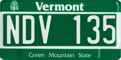 VT license plate NDV135