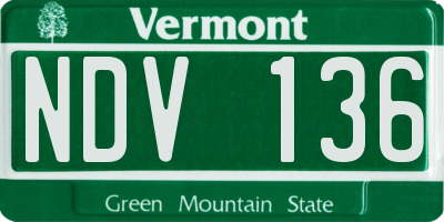 VT license plate NDV136