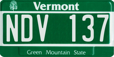 VT license plate NDV137