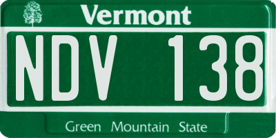 VT license plate NDV138