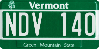 VT license plate NDV140