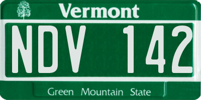 VT license plate NDV142