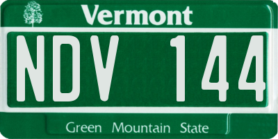VT license plate NDV144