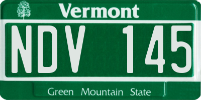 VT license plate NDV145