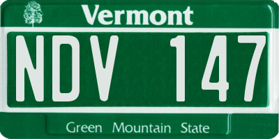 VT license plate NDV147