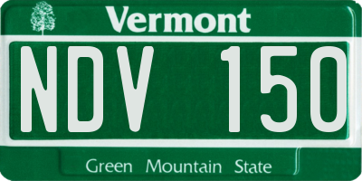 VT license plate NDV150