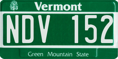 VT license plate NDV152