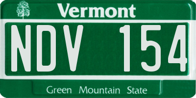 VT license plate NDV154