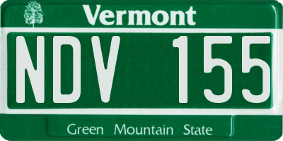 VT license plate NDV155